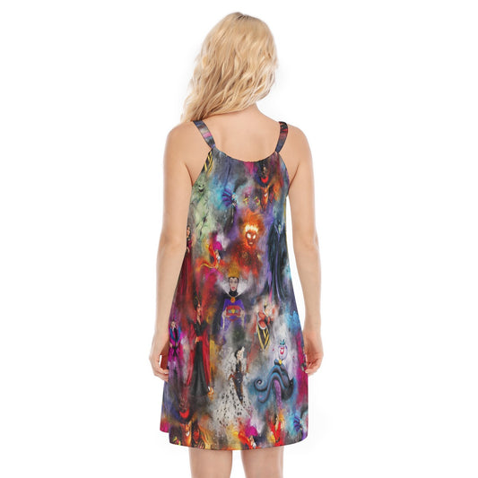 Watercolor Wicked Villains - Women’s Adjustable Sundress