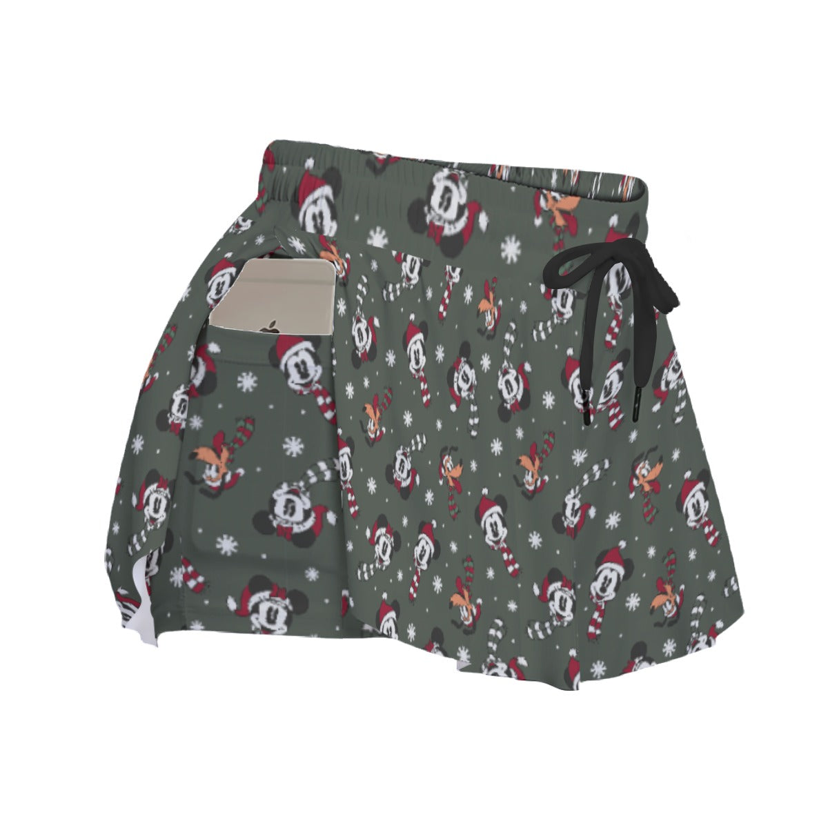 Vintage Holiday Friends - Women's Flowy Pocket Shorts