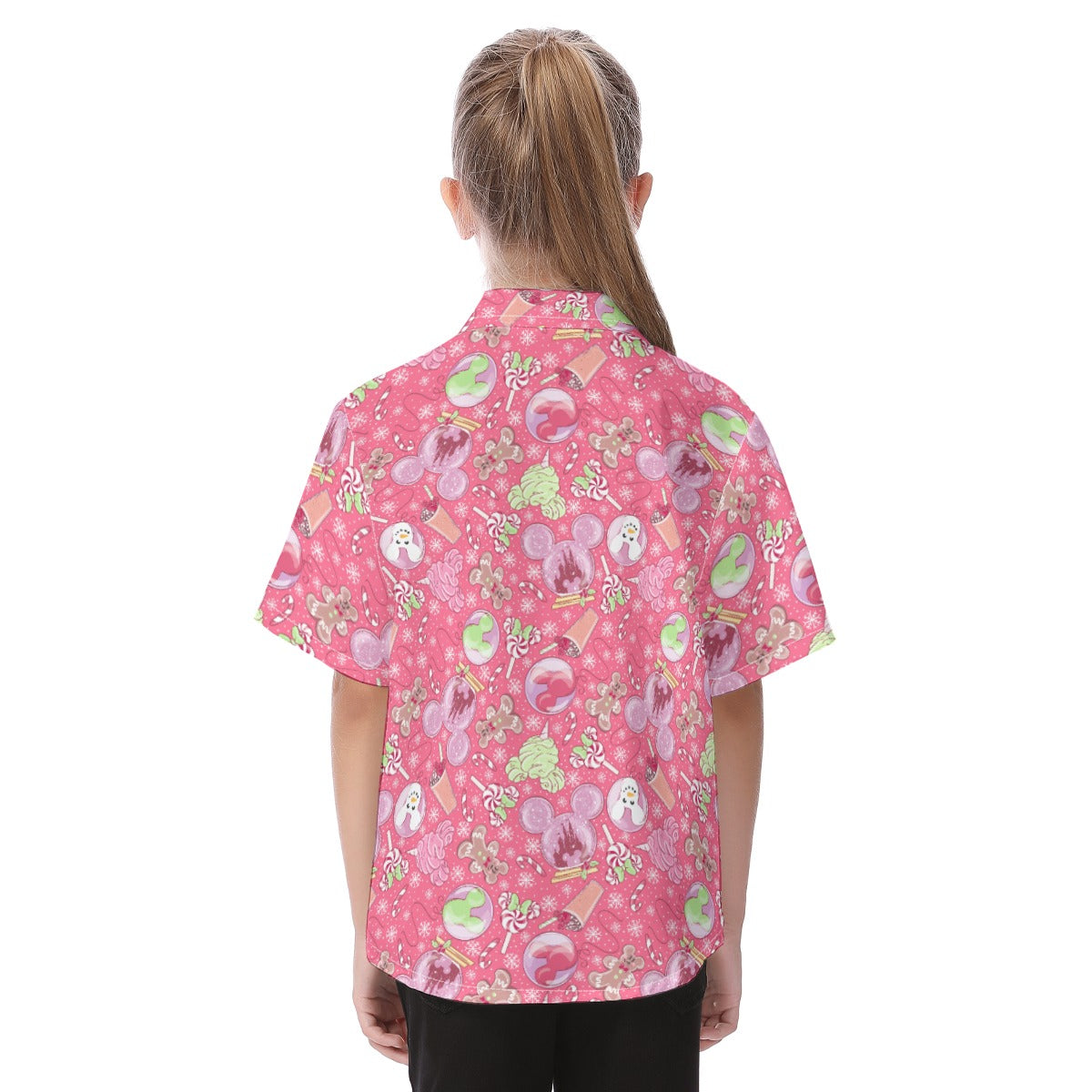 Winter Mouse Snacks & Balloons - Kid's Hawaiian Button Up Shirt