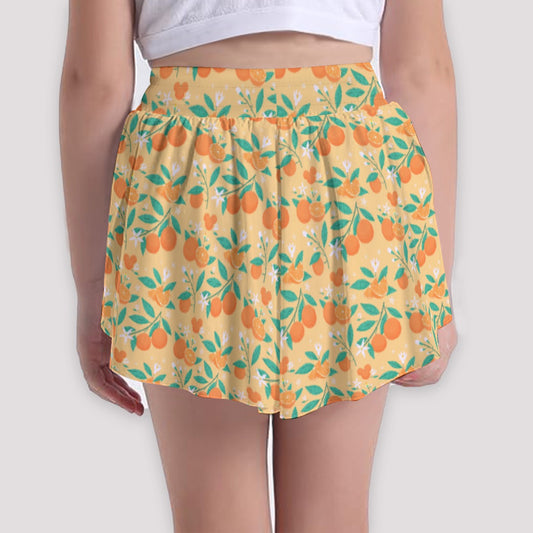 Hidden Citrus Delight - Girls’ Flowy Pocket Shorts