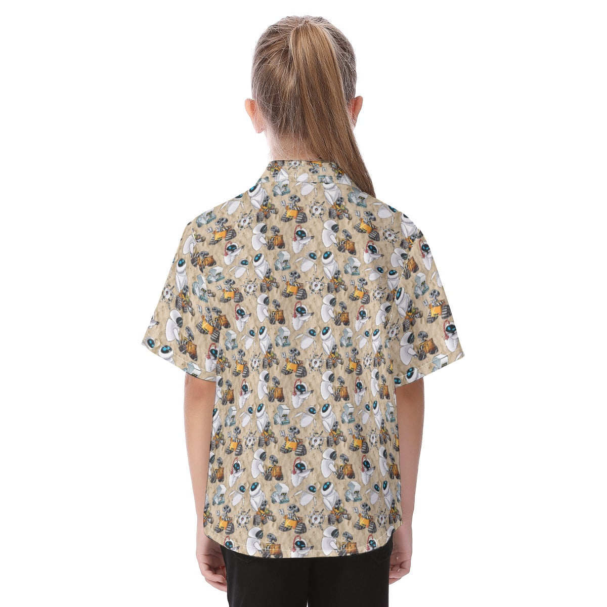 Robot Romance Sketchedched - Kid's Hawaiian Button Up Shirt