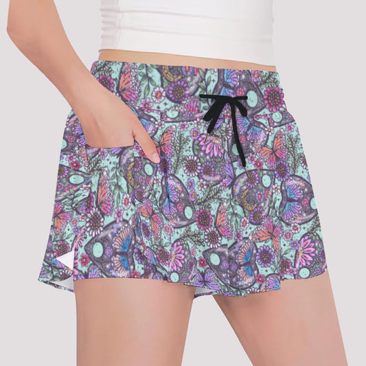 Butterfly Planchettes - Girls’ Flowy Pocket Shorts