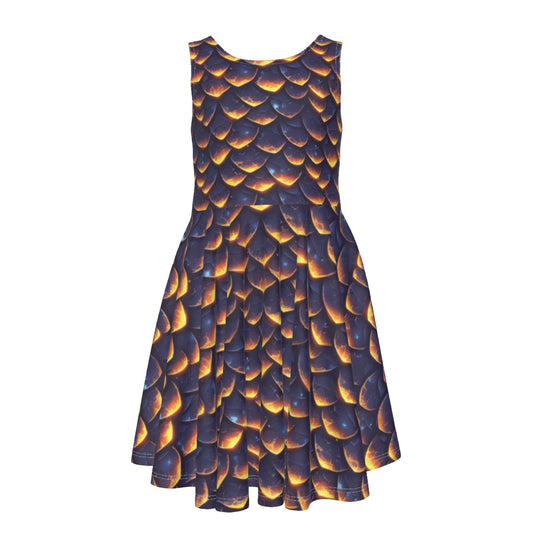 Animal Print - Dragon - Kid's Sleeveless Skater Dress