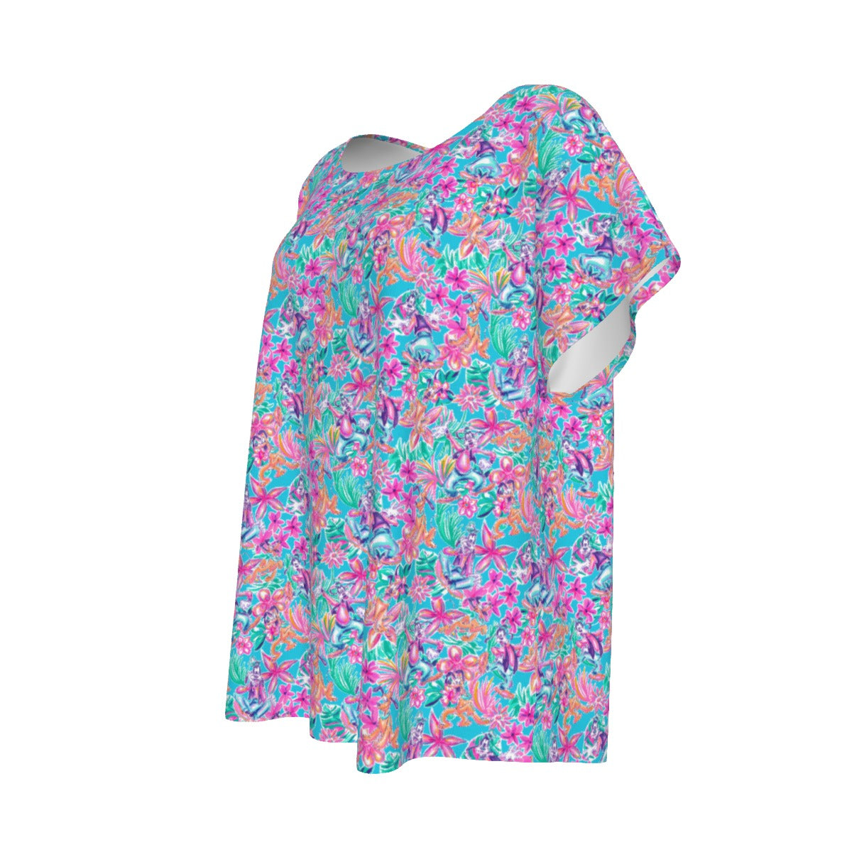 Tropical Bloom Fiesta - Playful Duoluto - Women’s Relaxed Fit Scoop Tee