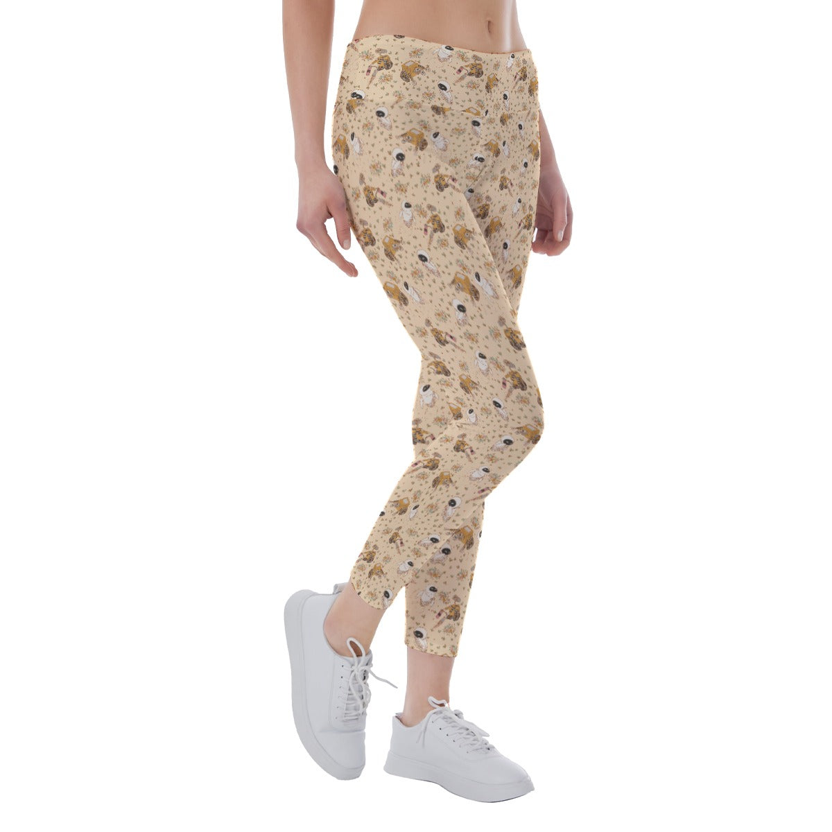 Botanical Robot Love Story - Women's Yoga Leggings