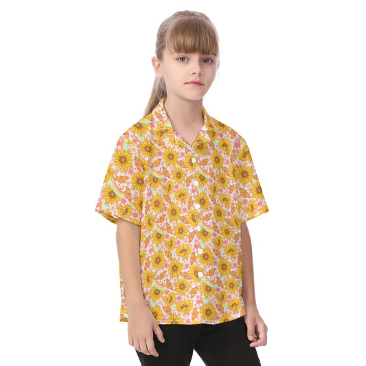 Sunflower Dreams - Kid's Hawaiian Button Up Shirt