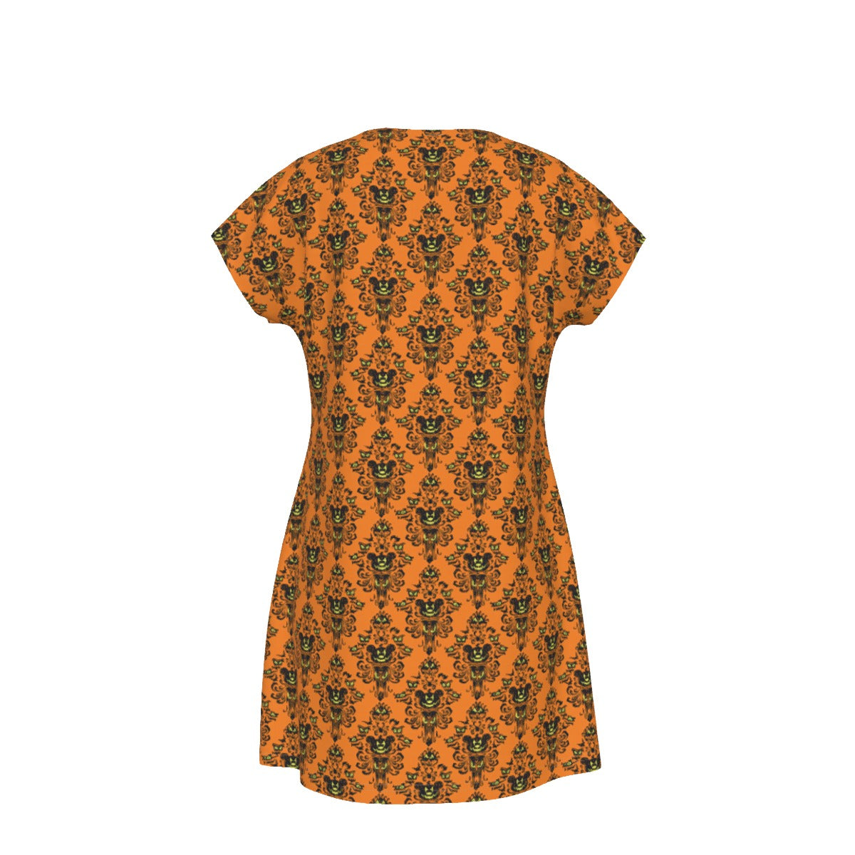 Haunted Halloween Mansion Wallpaper - Women's T-Shirt Dress