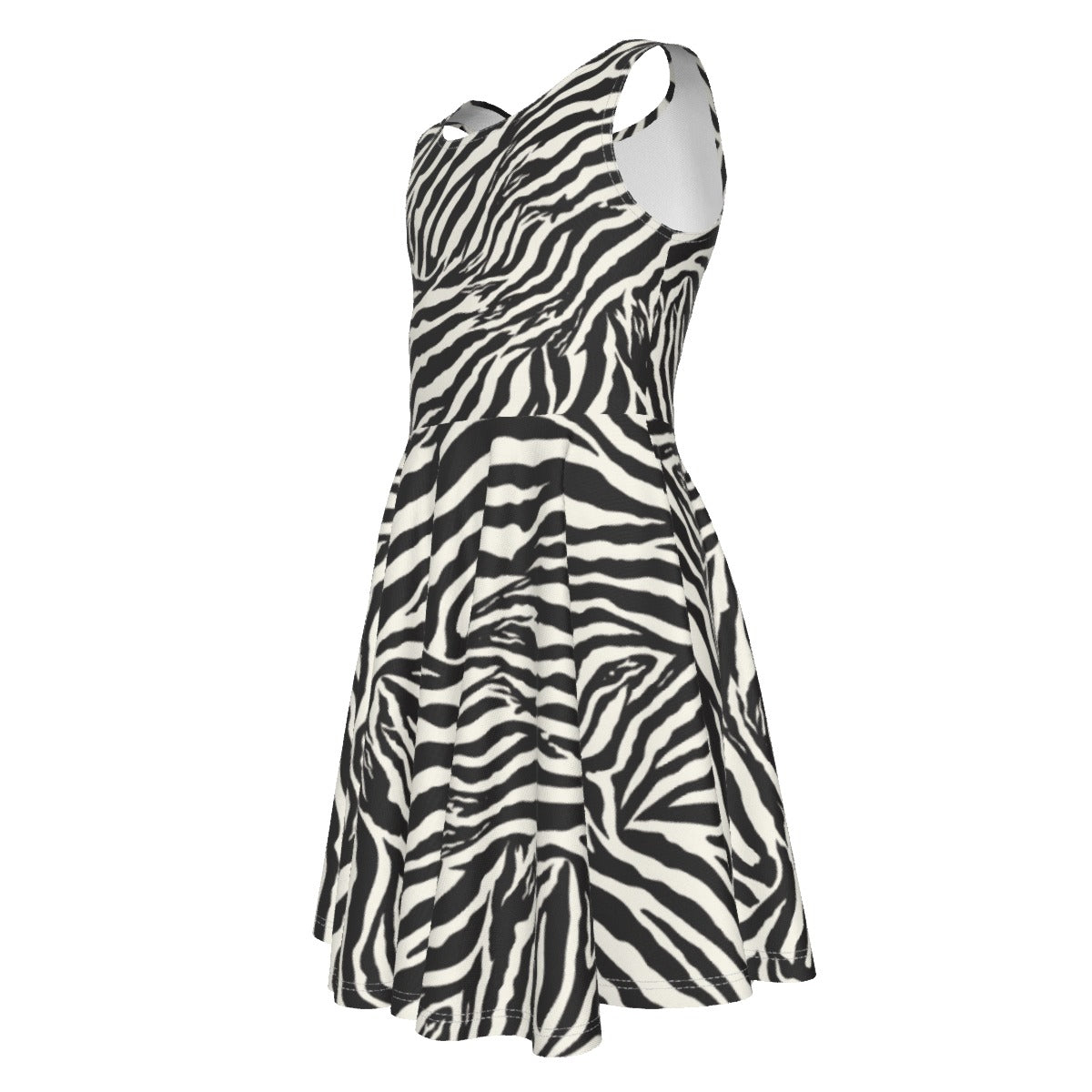 Animal Print - Zebra - Kid's Sleeveless Skater Dress
