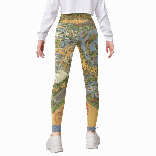 Vintage Theme Park Map- Kid's Leggings