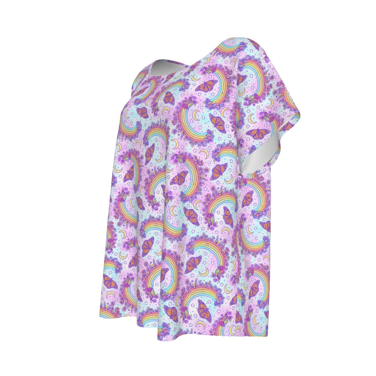 Monarch Butterflies & Rainbows - Women’s Relaxed Fit Scoop Tee