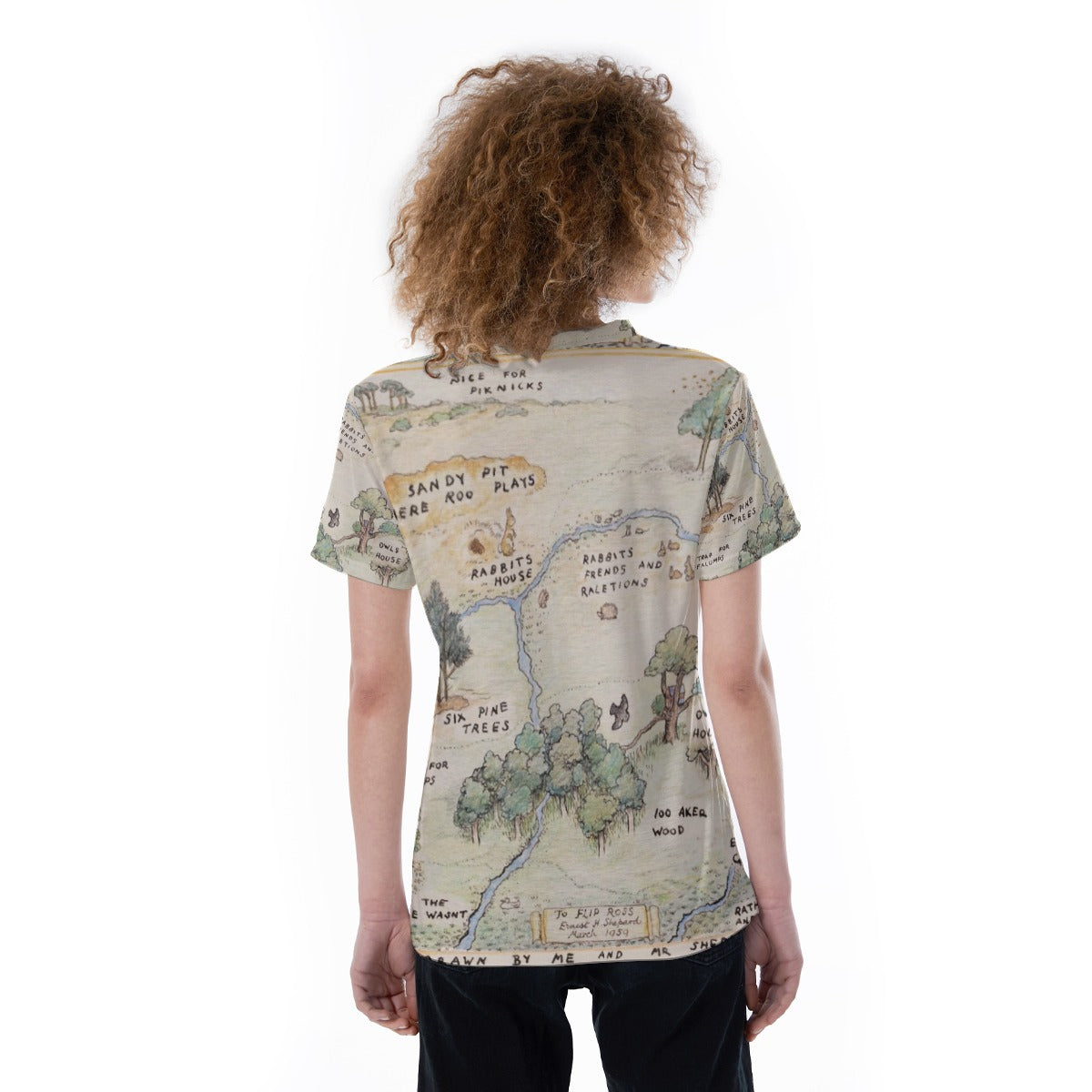 Hundred Acre Map - Women's Short Sleeve V-Neck T-Shirt