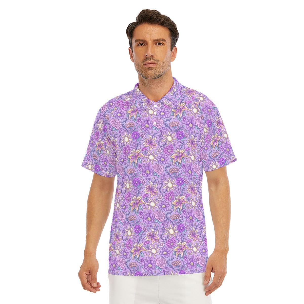 Fairytale Florals – Radiant Sunlight - Men's Polo Shirt