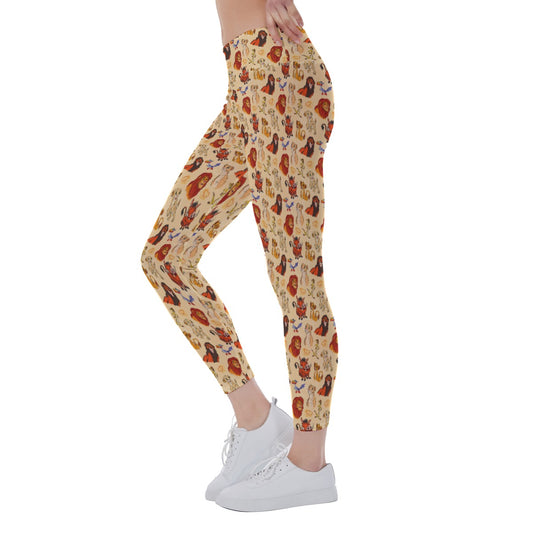 Sketched Savanna Friends - Women's Yoga Leggings