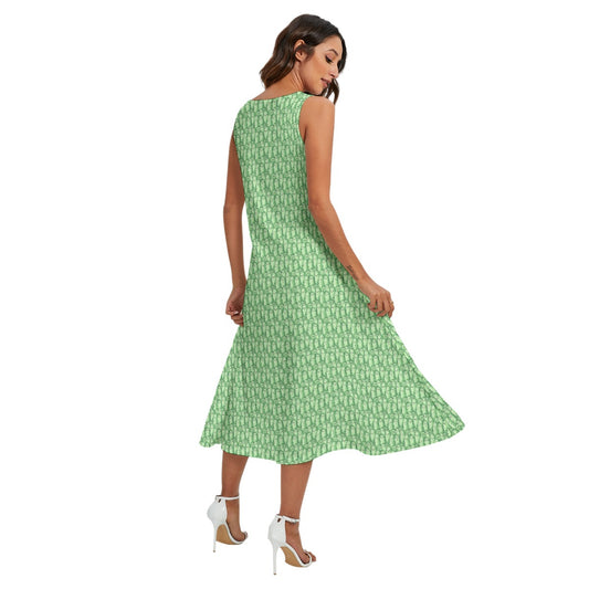 Kawaii Pickle Party - Women’s Diagonal Pocket Midi Dress