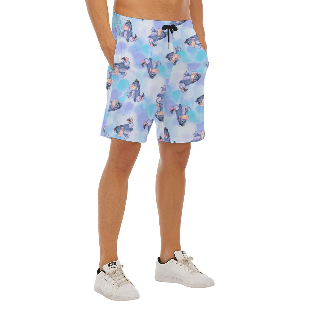 Watercolor Gentle Donkey - Men’s Pocket Beach Shorts
