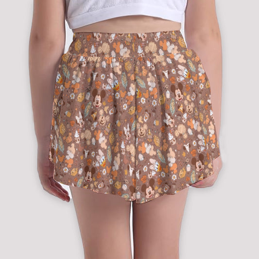 Pumpkin Spice Friends FallFall - Girls’ Flowy Pocket Shorts