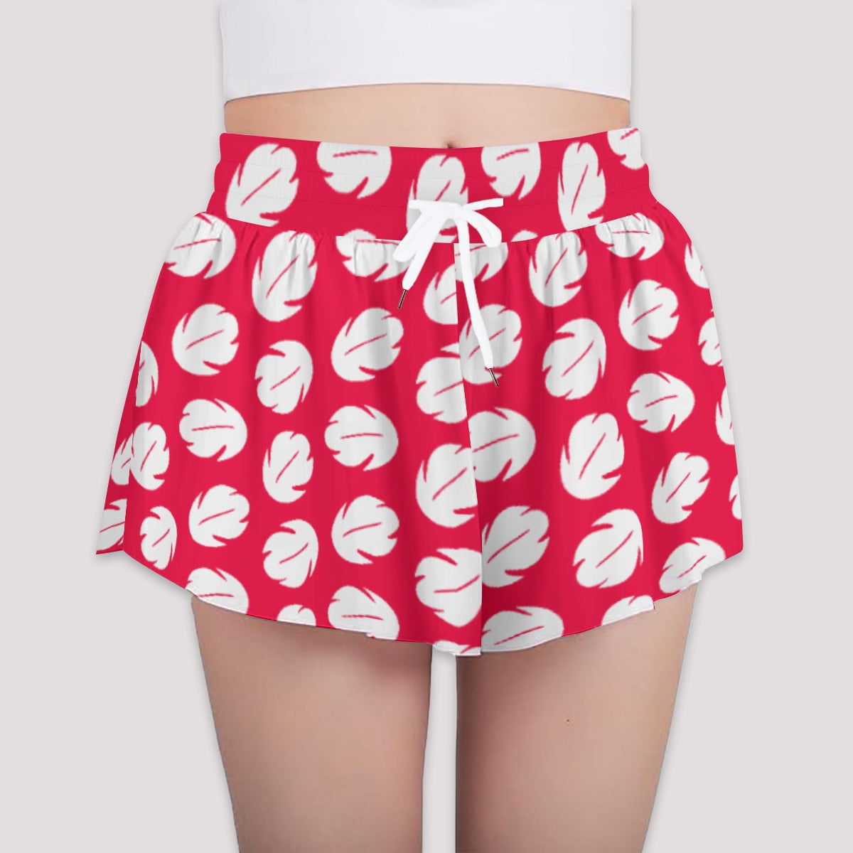Island Leaf Print - Girls’ Flowy Pocket Shorts