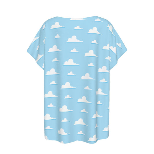 Andy’s Room Clouds - Women’s Relaxed Fit Scoop Tee