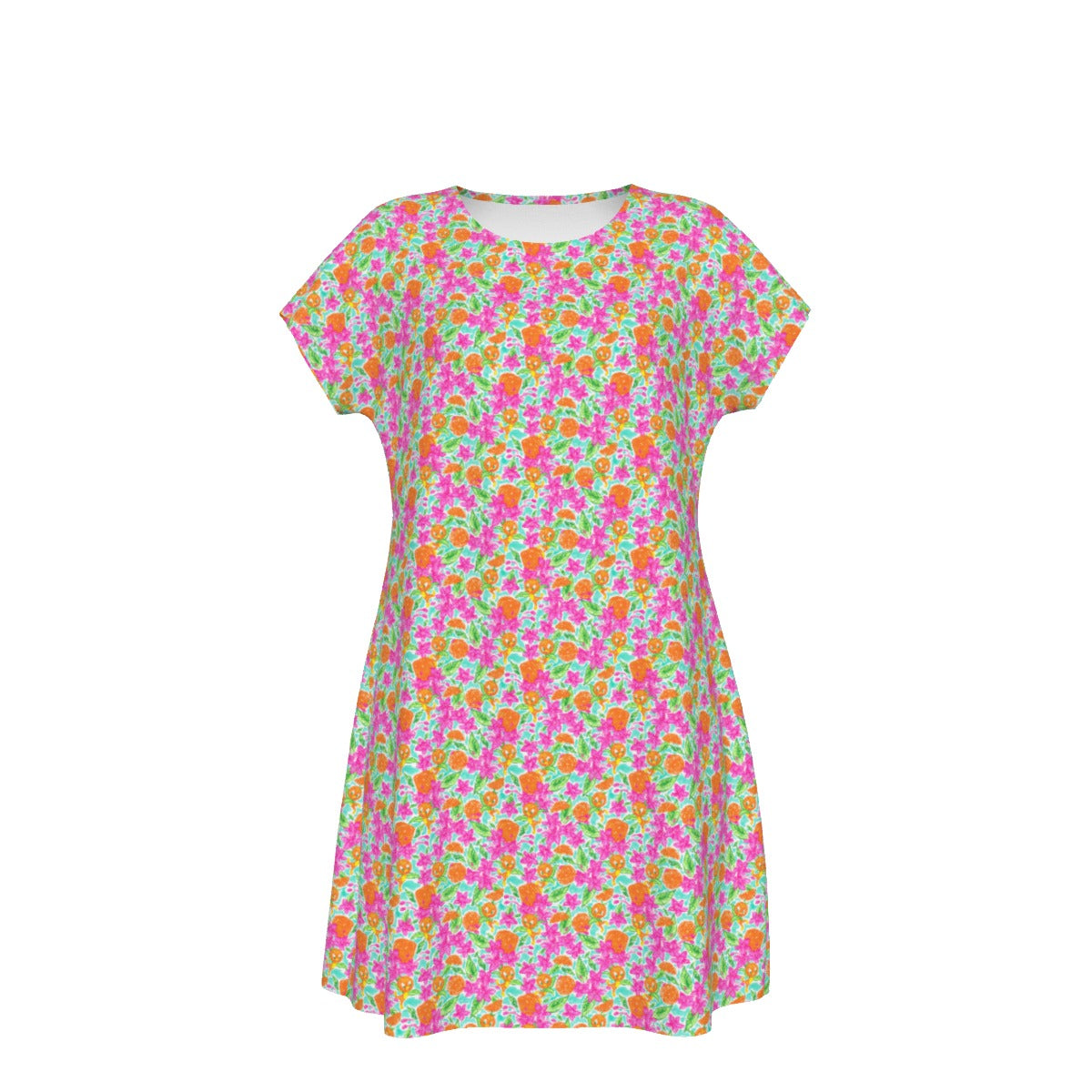 Tropical Citrus Bloom - Women's T-Shirt Dress