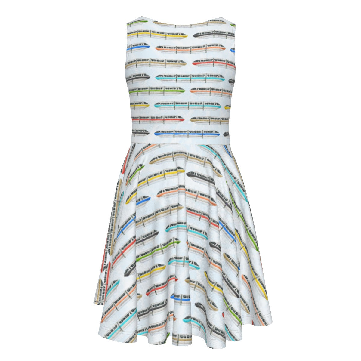 Monorail Rainbow Express - Kid's Sleeveless Skater Dress
