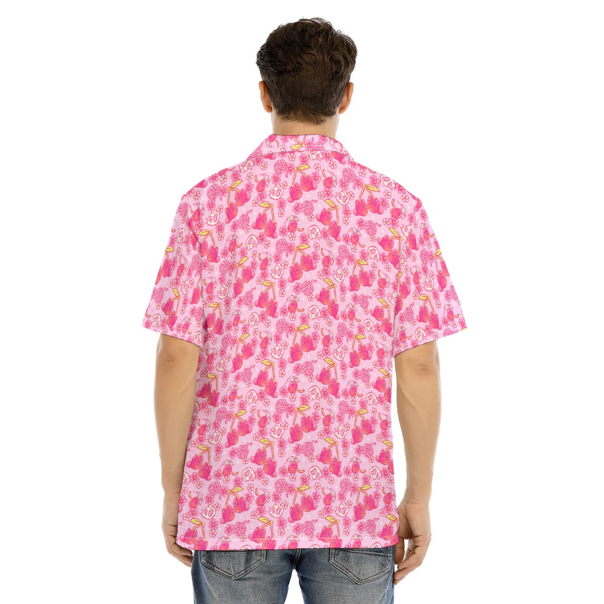 Fruitimals - Cherry Kittens - Men's Hawaiian Button Up Shirt