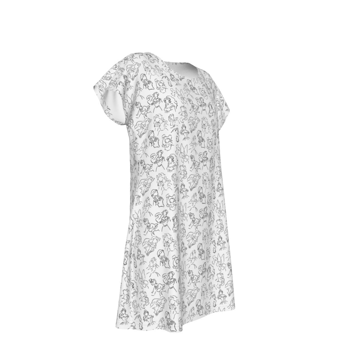 Monochrome Royal Silhouettes - Women's T-Shirt Dress