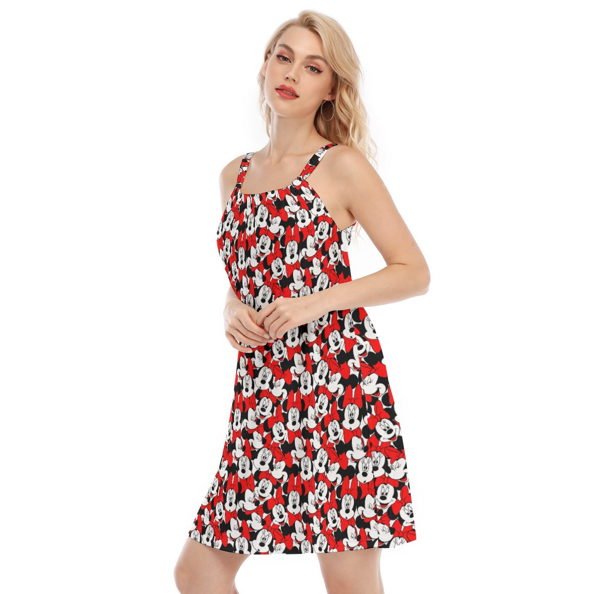 Many Faces of Polka Dot Mouse - Women’s Adjustable Sundress