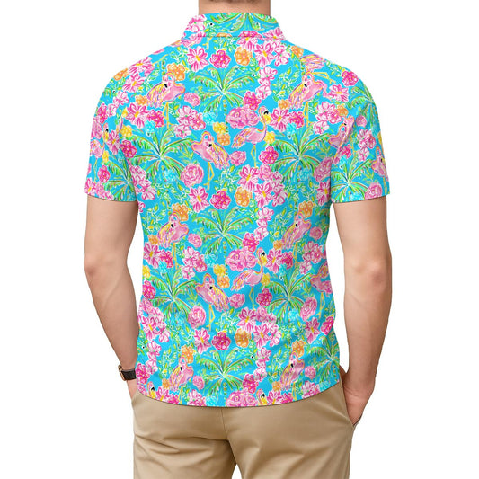 Flamingo Fiesta - Men's Polo Shirt