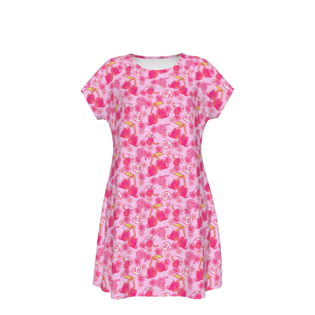 Fruitimals - Cherry Kittens - Women's T-Shirt Dress