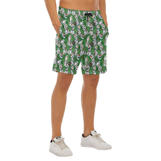 Sketched Snowman Christmas - Men’s Pocket Beach Shorts