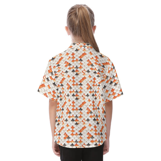Animal Print - Koi Fish - Kid's Hawaiian Button Up Shirt