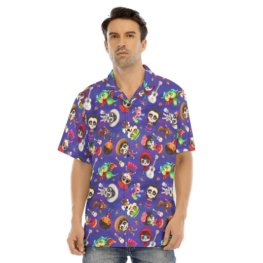 Poco Loco Día de Muertos - Men's Hawaiian Button Up Shirt