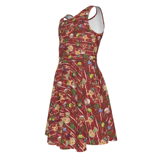 A Very Festive Puppet Christmas - Kid's Sleeveless Skater Dress