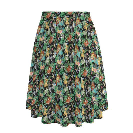Watercolor Jungle Pride - Women’s Pocket Midi Skirt