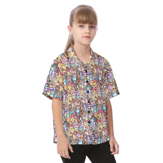 Birthday Bash in the Woods - Kid's Hawaiian Button Up Shirt
