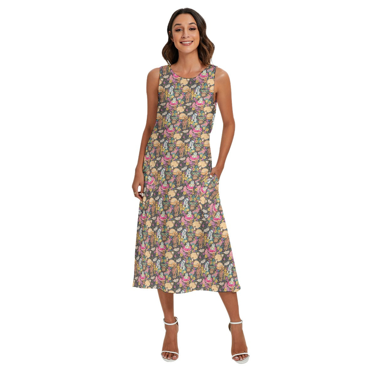 Tropical Space Squad - Women’s Diagonal Pocket Midi Dress