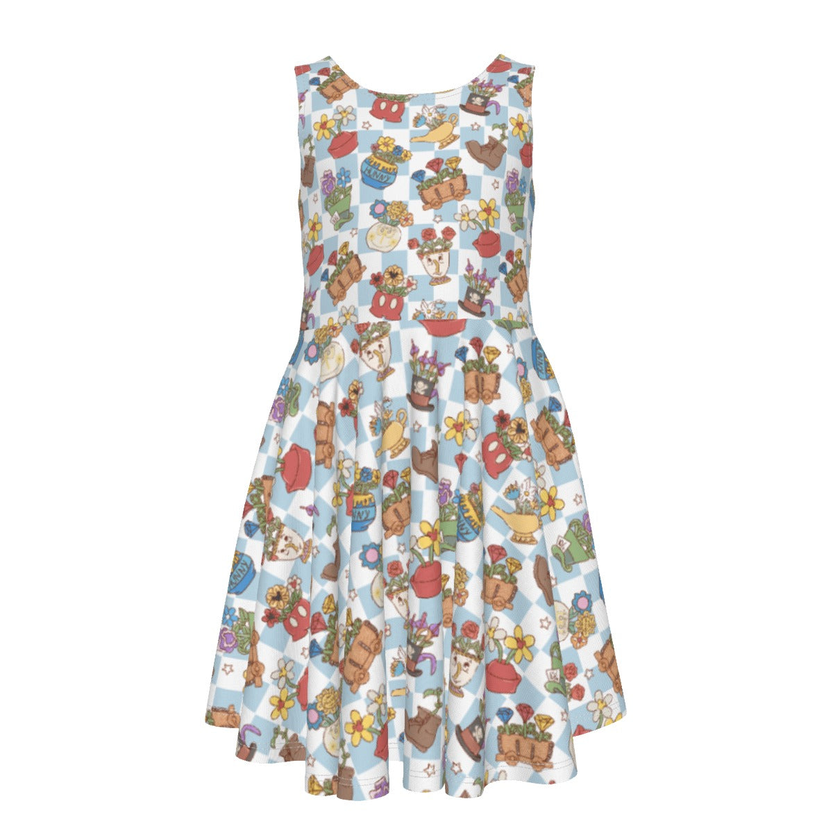 Flourishing Fairytale Pots - Kid's Sleeveless Skater Dress