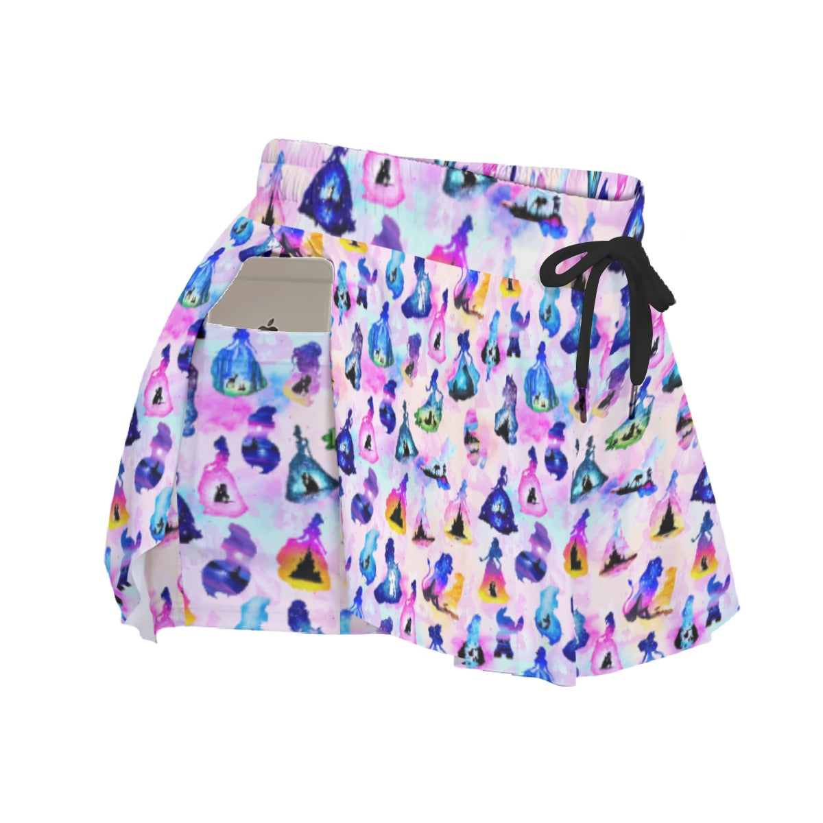 Princess And Classic Animation Silhouettes - Women's Flowy Pocket Shorts