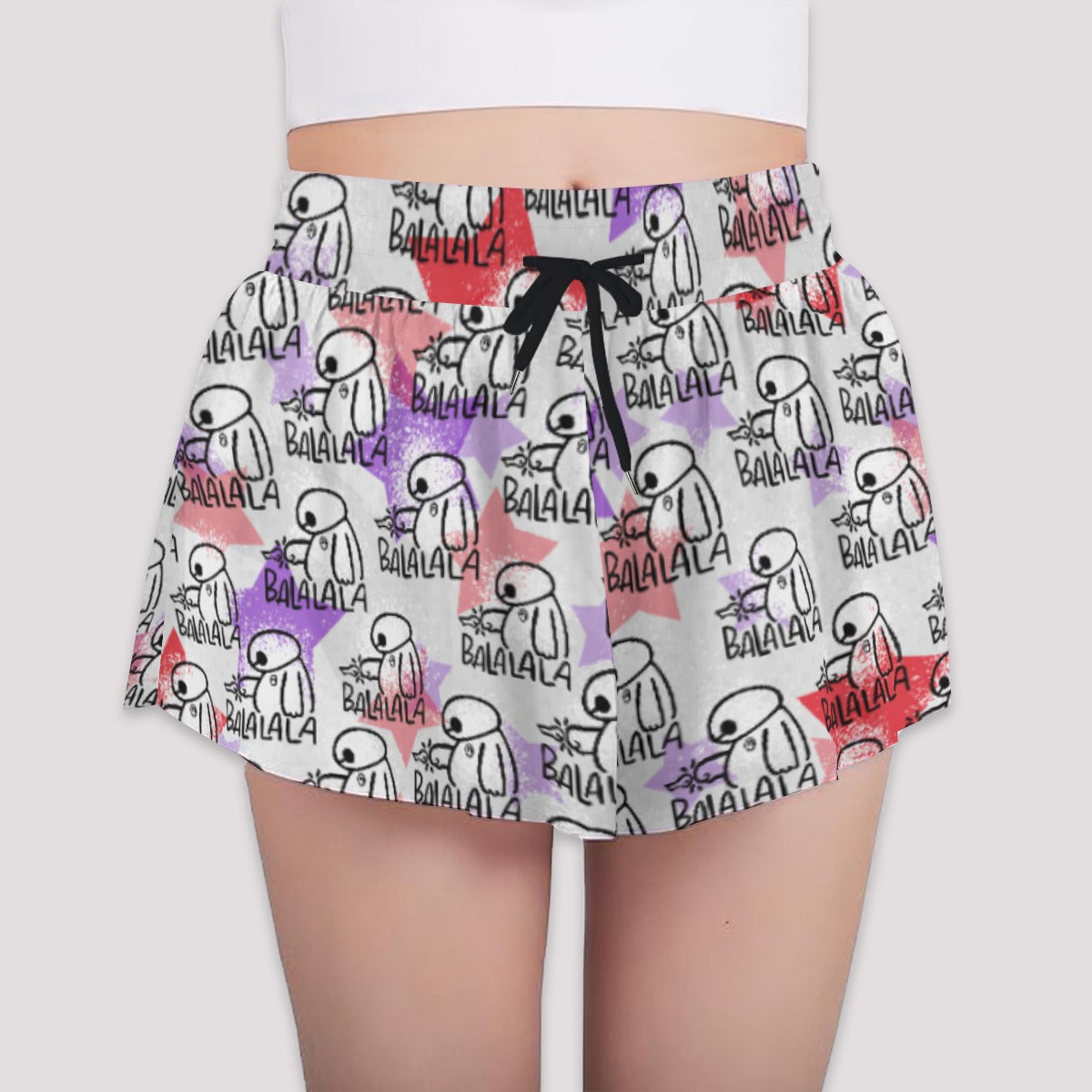 White Robot Balala - Girls’ Flowy Pocket Shorts