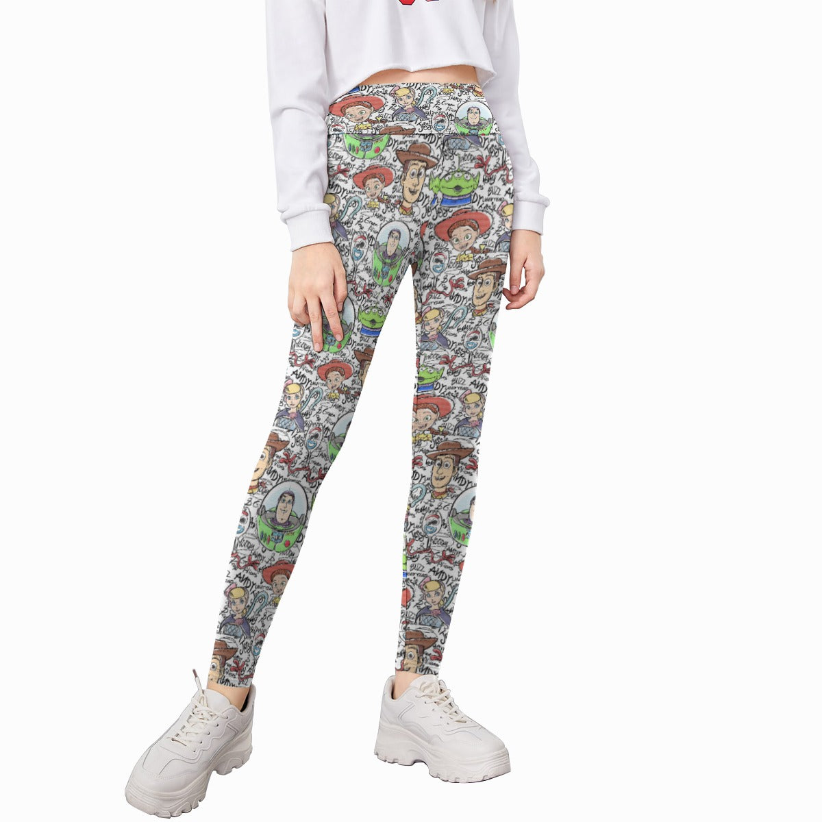 Sketch Autographs of Animated Toy Friends - Kid's Leggings