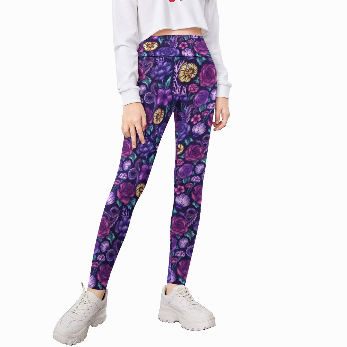 Fairytale Florals – Dark Sea Witch - Kid's Leggings