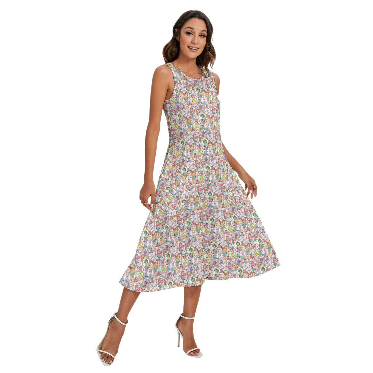 Tattoo Hearts Royal Icons - Women’s Diagonal Pocket Midi Dress