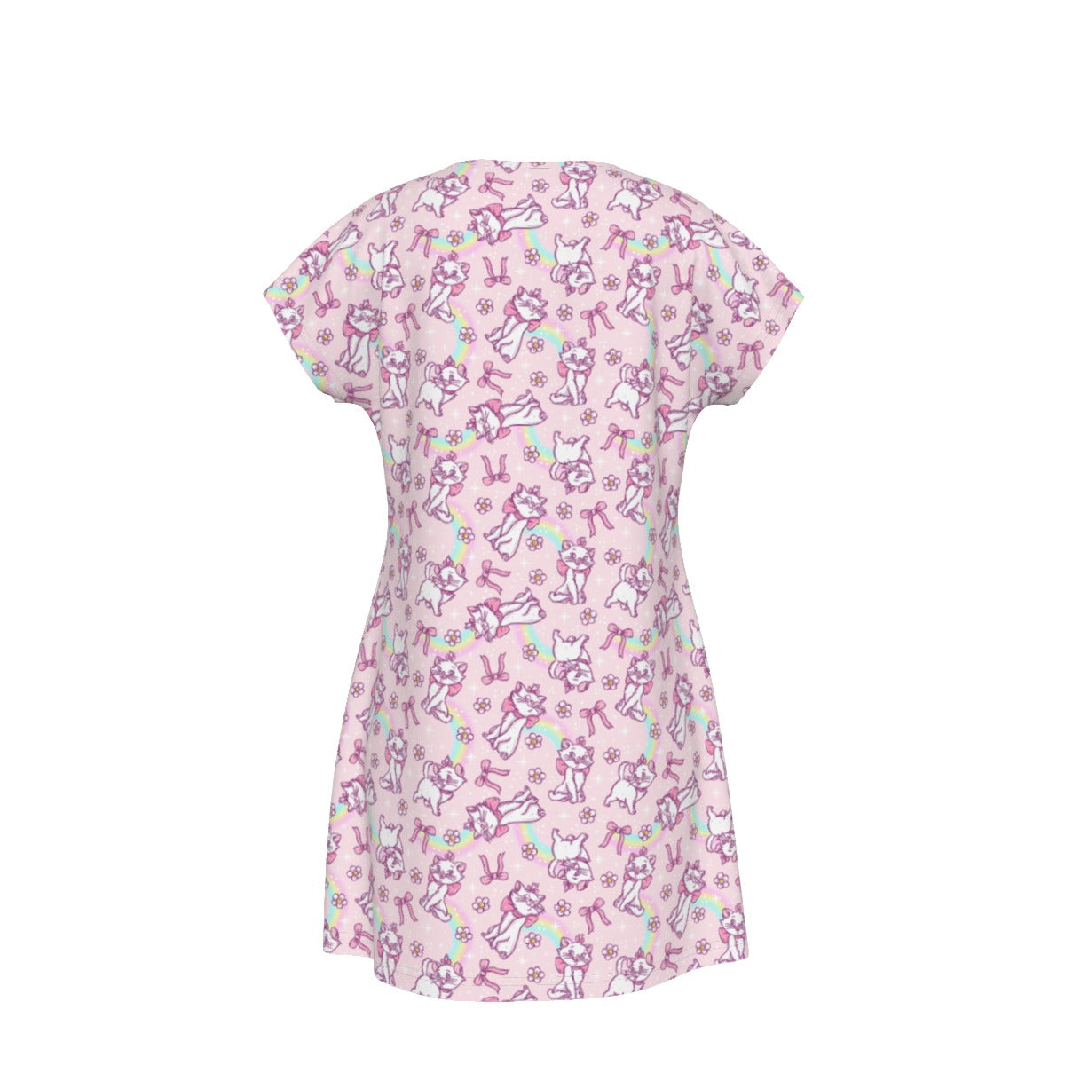 Rainbow Bow Kitty - Women's T-Shirt Dress
