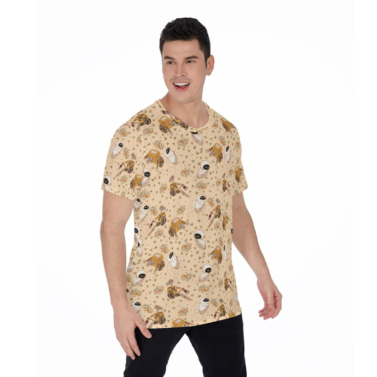 Botanical Robot Love Story - Men's Short Sleeve T-Shirt