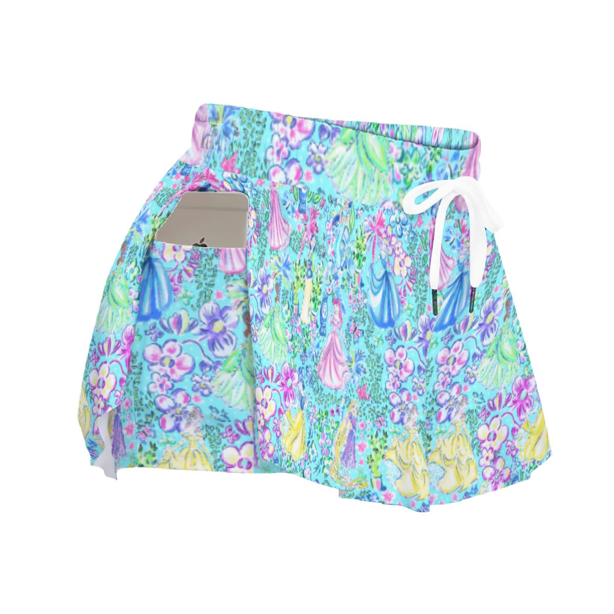 Bright Tropical Princess - Royal Garden Mashup - Women's Flowy Pocket Shorts