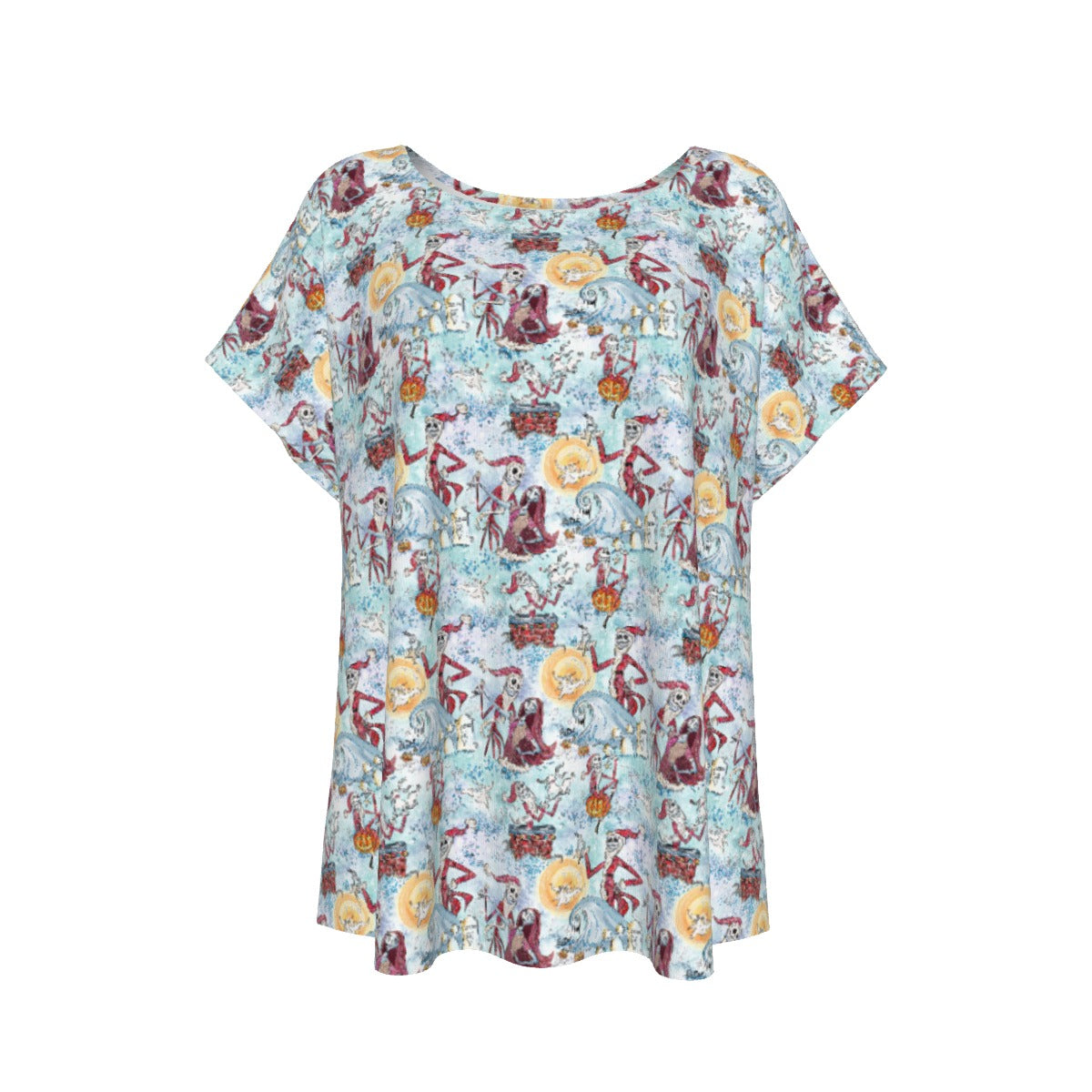 Santa Jack with Sally & Ghost DogZero - Women’s Relaxed Fit Scoop Tee