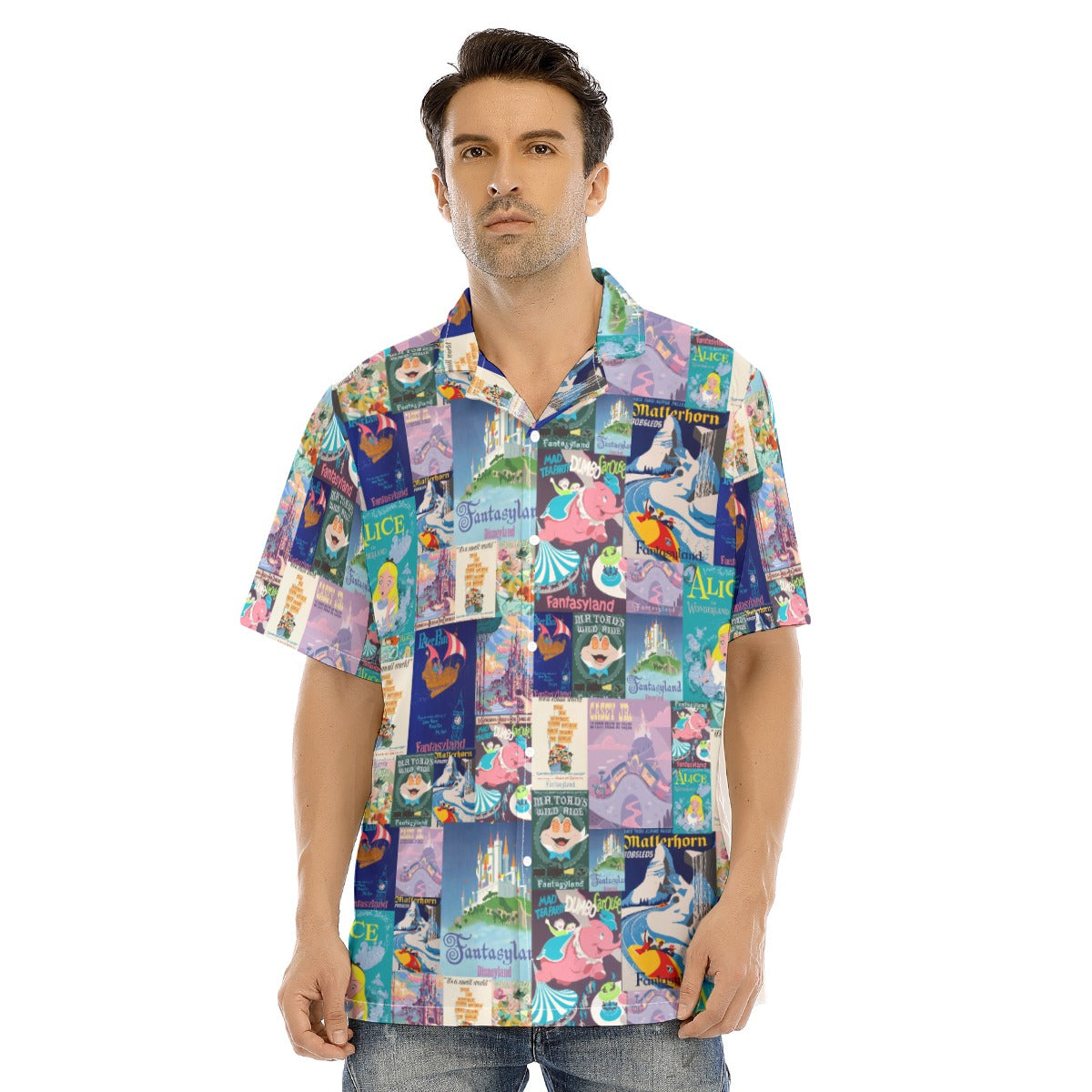 Vintage Fantasy Ride Posters - Men's Hawaiian Button Up Shirt