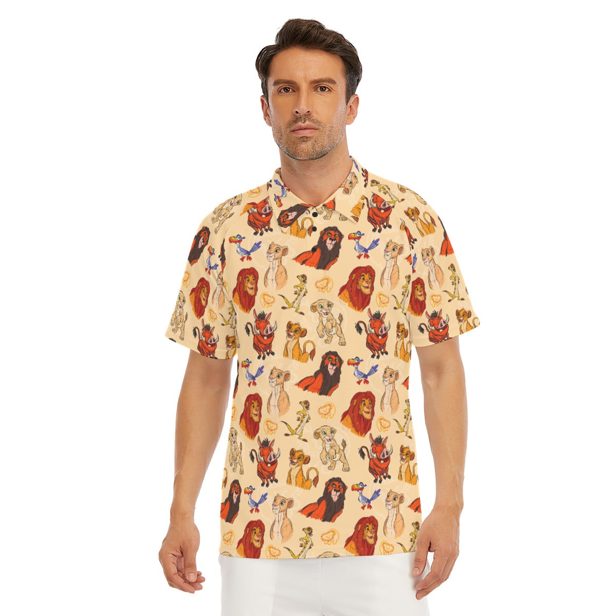 Sketched Savanna Friends - Men's Polo Shirt