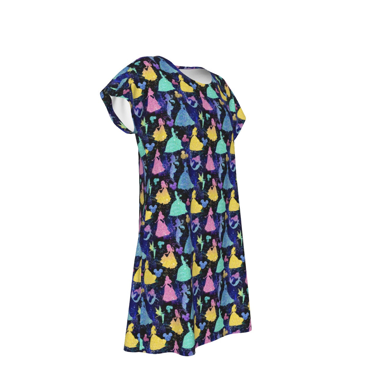 Princess Glitter Silhouettes - Women's T-Shirt Dress