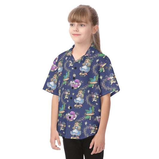 Whimsical Enchanted Forest - Kid's Hawaiian Button Up Shirt